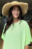 Made in Italy Milo Cotton Slouch Sac Dress Twist of Lime